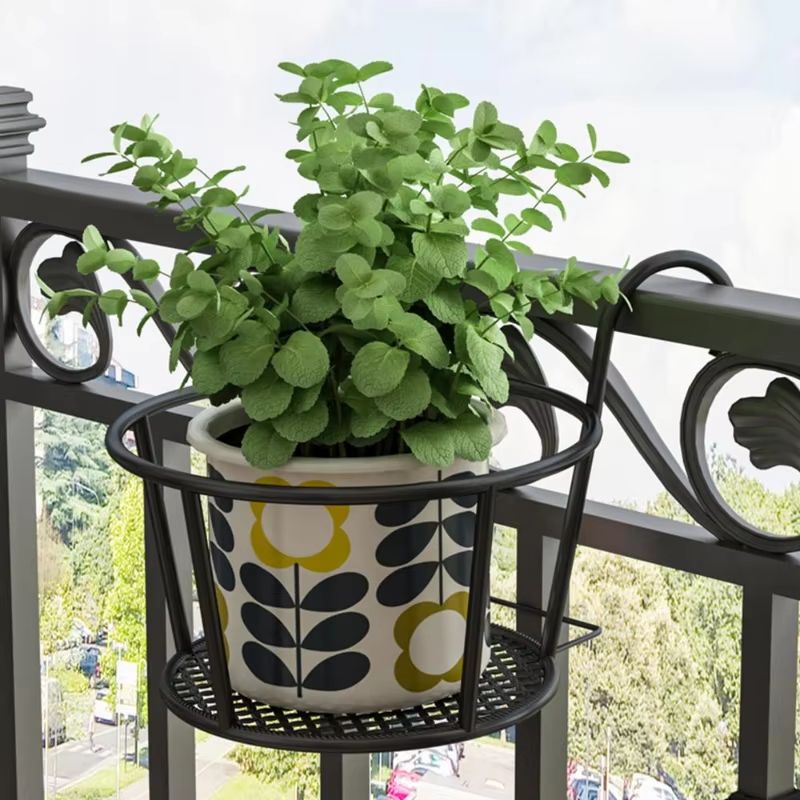Iron Art Balcony Hanging Flower Pot Holder Basket 3