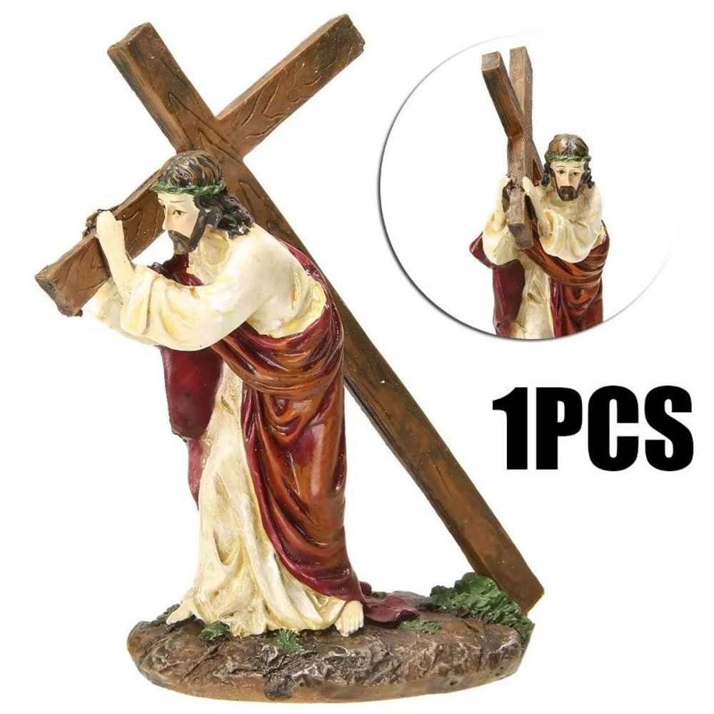 Resin Jesus Crucifix Statue Catholic Home Decor 5