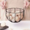 Kitchen Metal Wire Egg Basket With Farm Chicken Cover 3