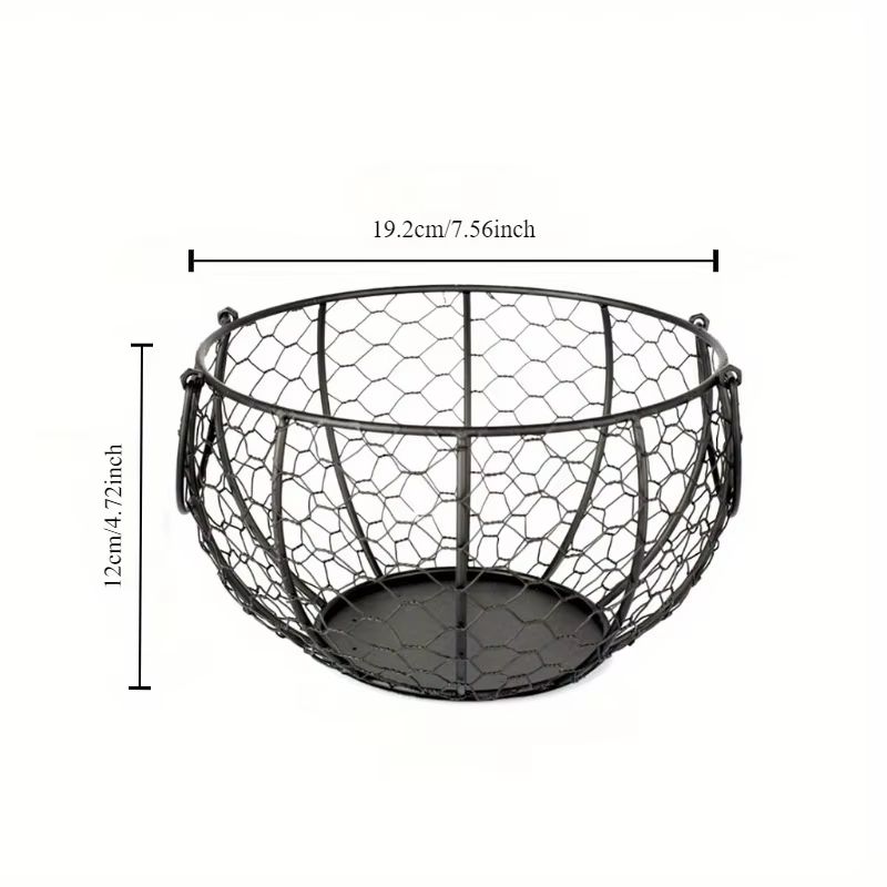 Kitchen Metal Wire Egg Basket With Farm Chicken Cover 6