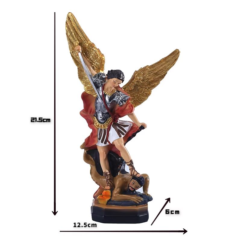 Saint Michael And The Dragon Resin Statue Figurine Home Decor 1