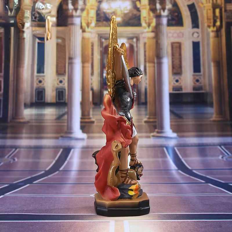 Saint Michael And The Dragon Resin Statue Figurine Home Decor 4