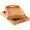 Wide Bamboo Organizer Tray Storage Bin With Handles 1