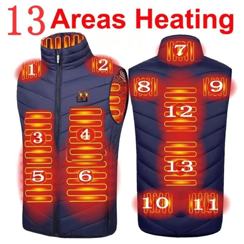 USB Heated Vest Electric Bodywarmer For Men Women With Adjustable Zones 9