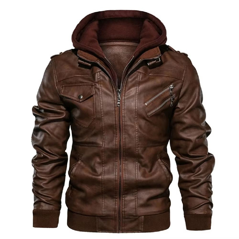 Ultimate Mens FauxLeather Biker Jacket Casual Autumn Moto Style 2
