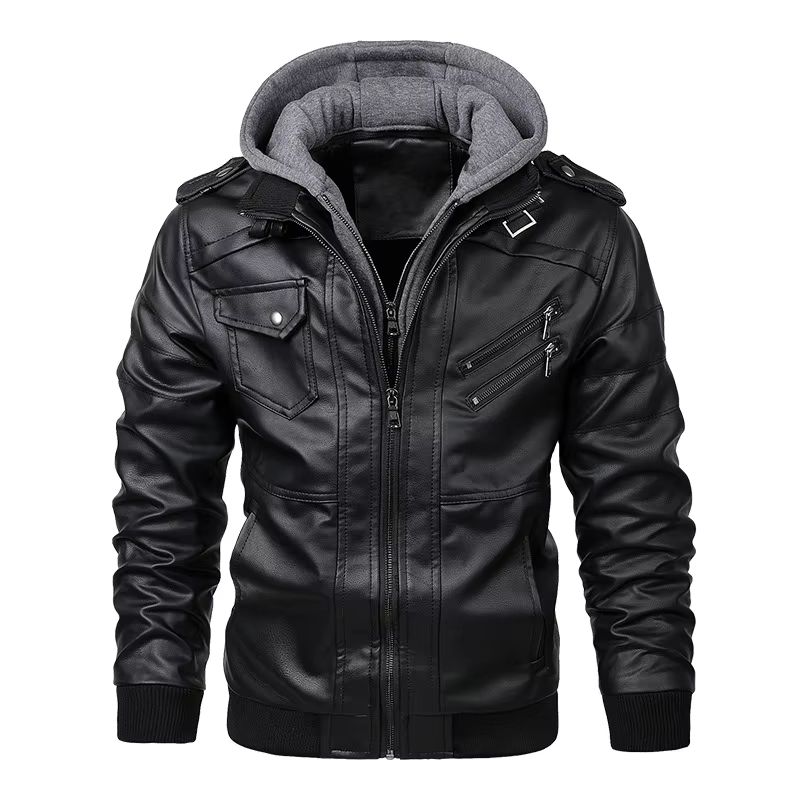 Ultimate Mens FauxLeather Biker Jacket Casual Autumn Moto Style 6