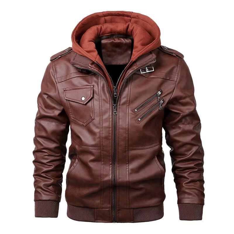 Ultimate Mens FauxLeather Biker Jacket Casual Autumn Moto Style 8