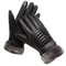 Mens Plush Insulated PU Leather Touchscreen Winter Cycling Gloves 1