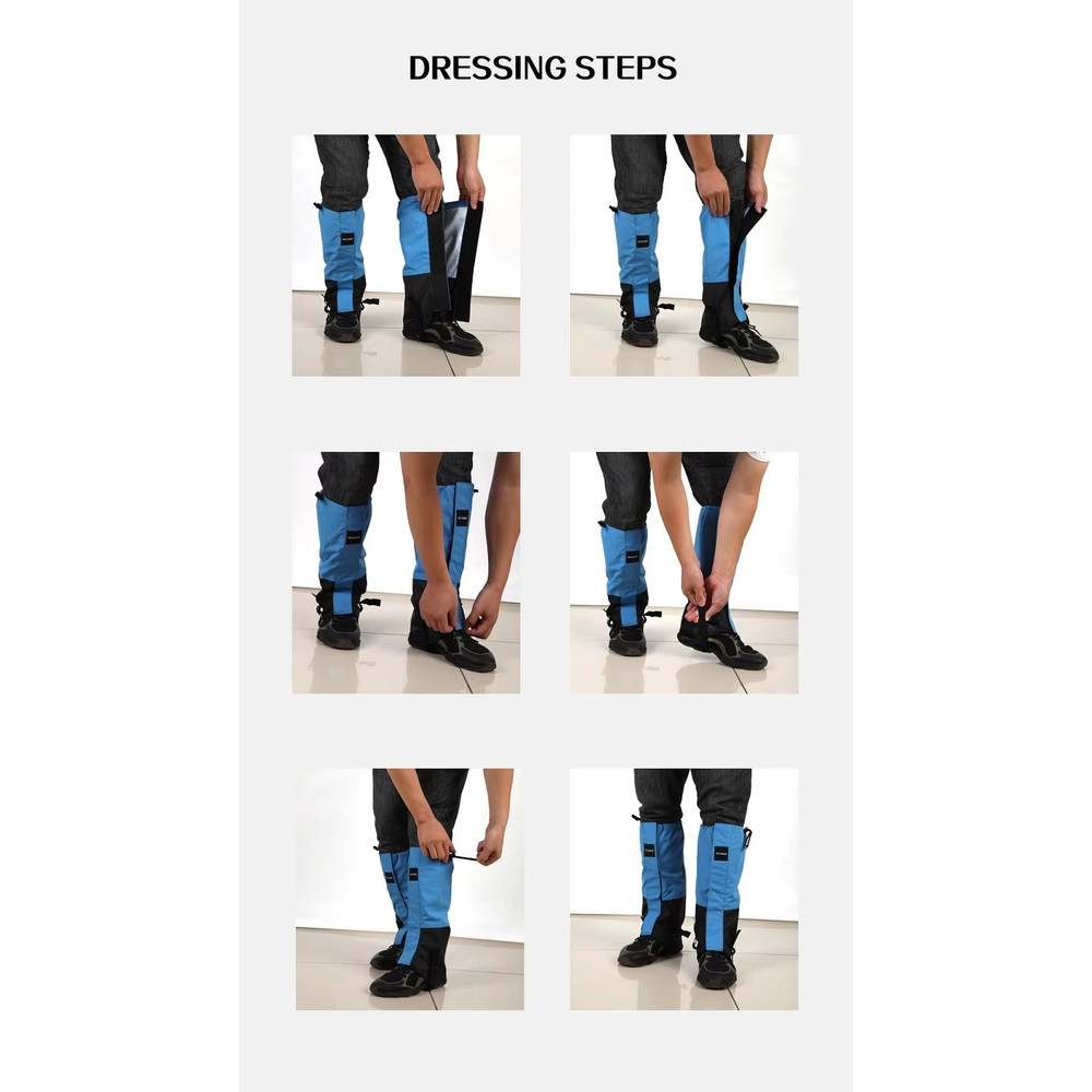 Waterproof LongTube Leg Covers With Elastic Strap For Hiking Skiing 5