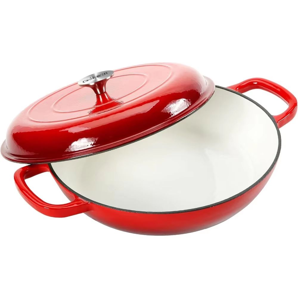 45 L Cast Iron Dutch Oven With Lid And Dual Handles 0