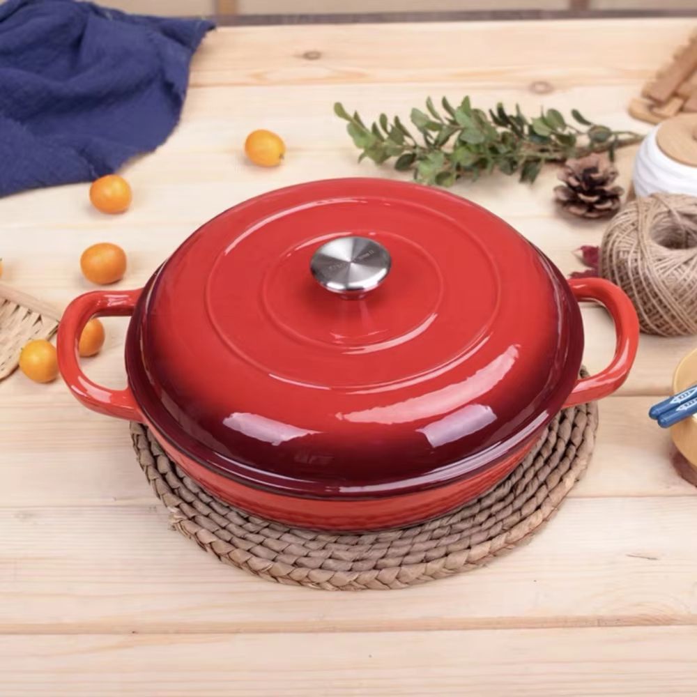 45 L Cast Iron Dutch Oven With Lid And Dual Handles 4