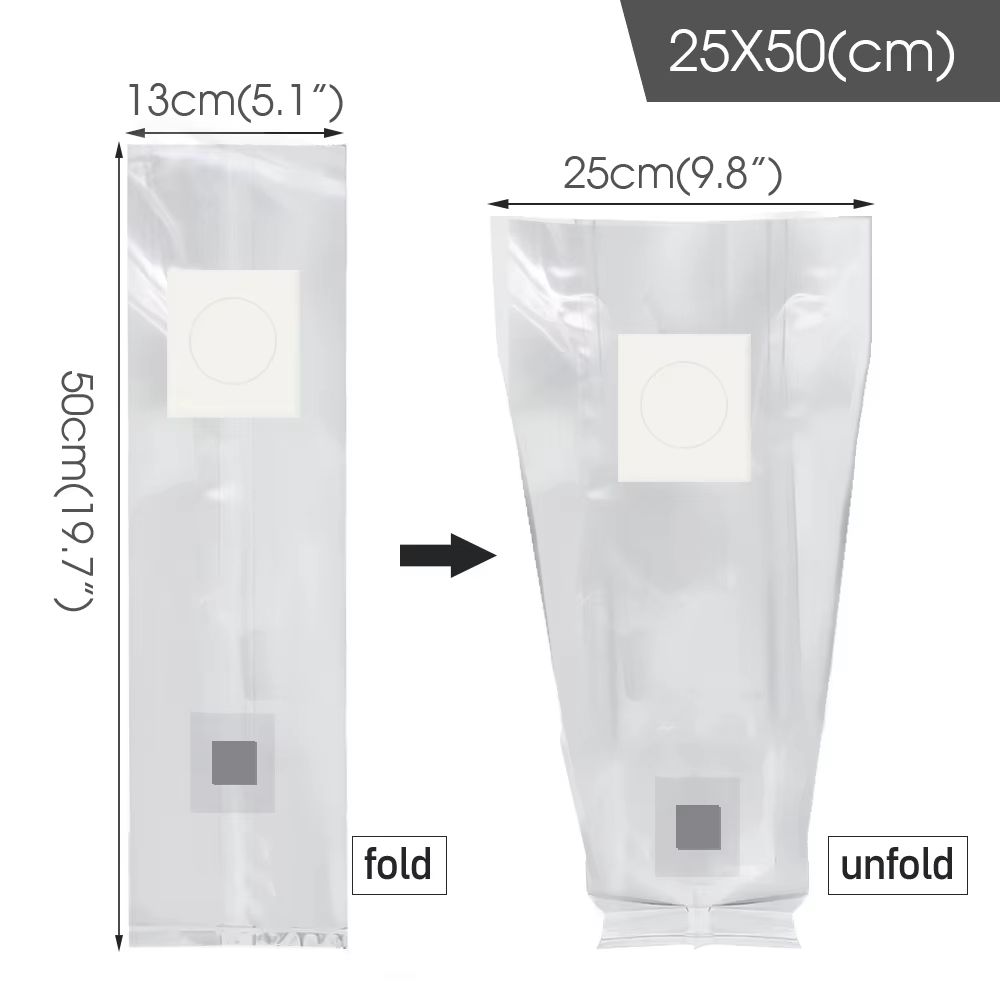 10Piece Sterilized PP Grain Bag With SelfHealing Injection Port 02 M Filter Patch 10