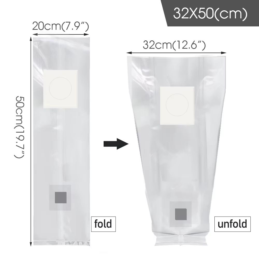 10Piece Sterilized PP Grain Bag With SelfHealing Injection Port 02 M Filter Patch 12