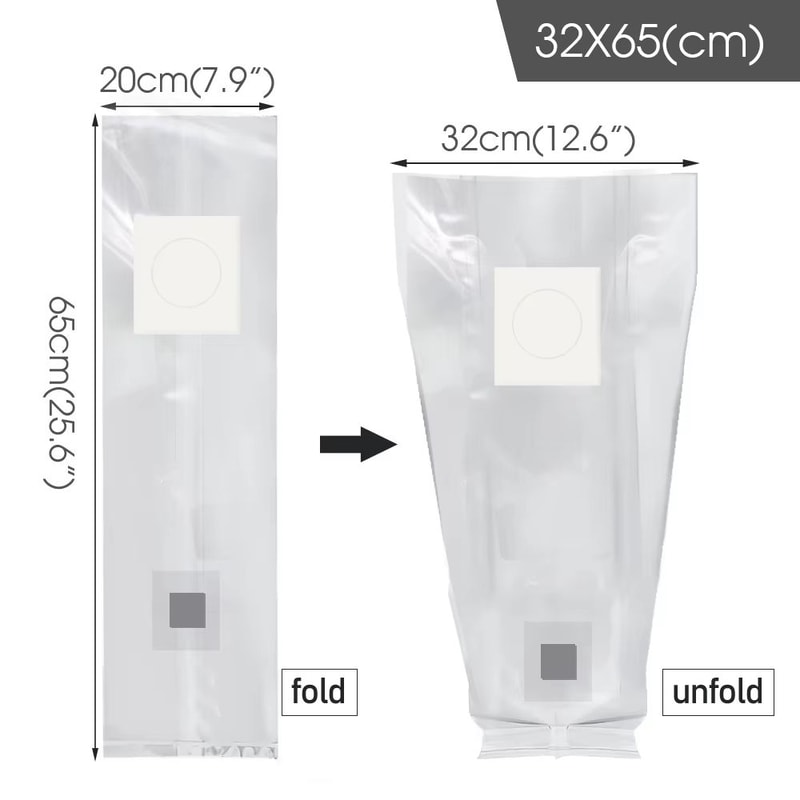 10Piece Sterilized PP Grain Bag With SelfHealing Injection Port 02 M Filter Patch 13