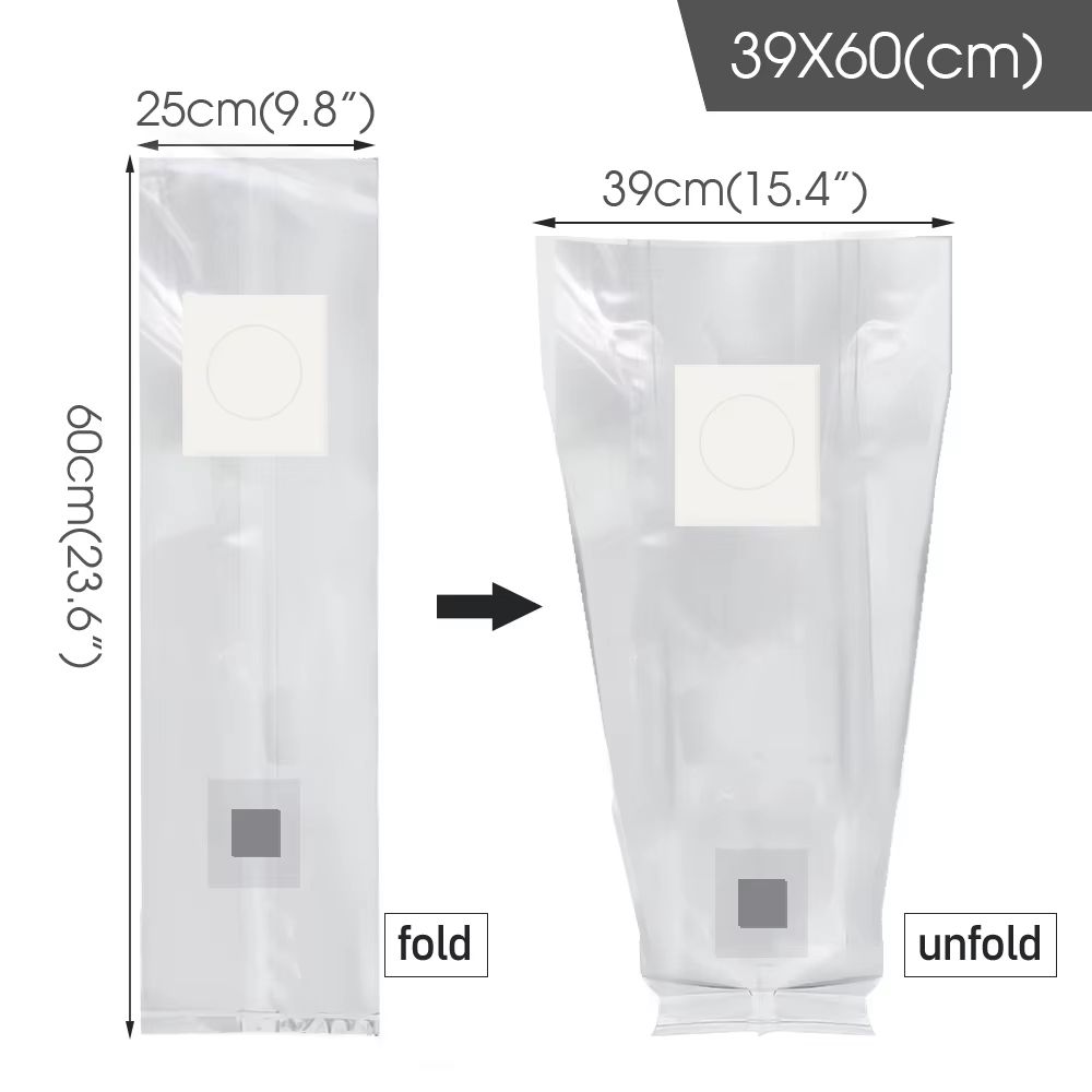 10Piece Sterilized PP Grain Bag With SelfHealing Injection Port 02 M Filter Patch 15