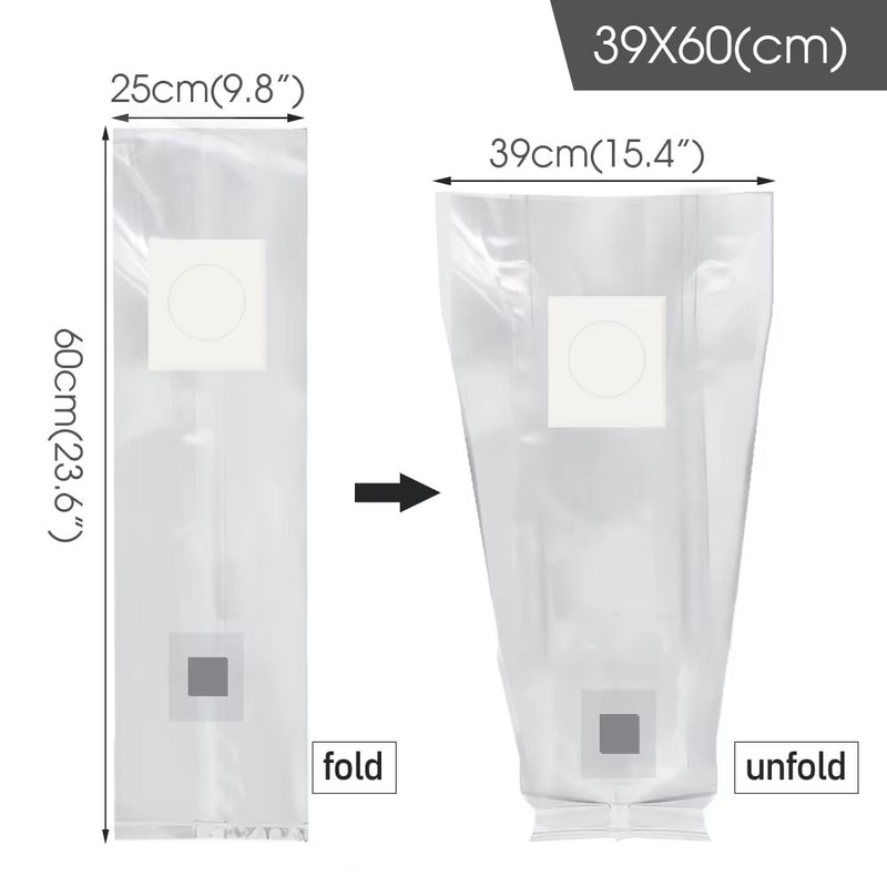 10Piece Sterilized PP Grain Bag With SelfHealing Injection Port 02 M Filter Patch 15