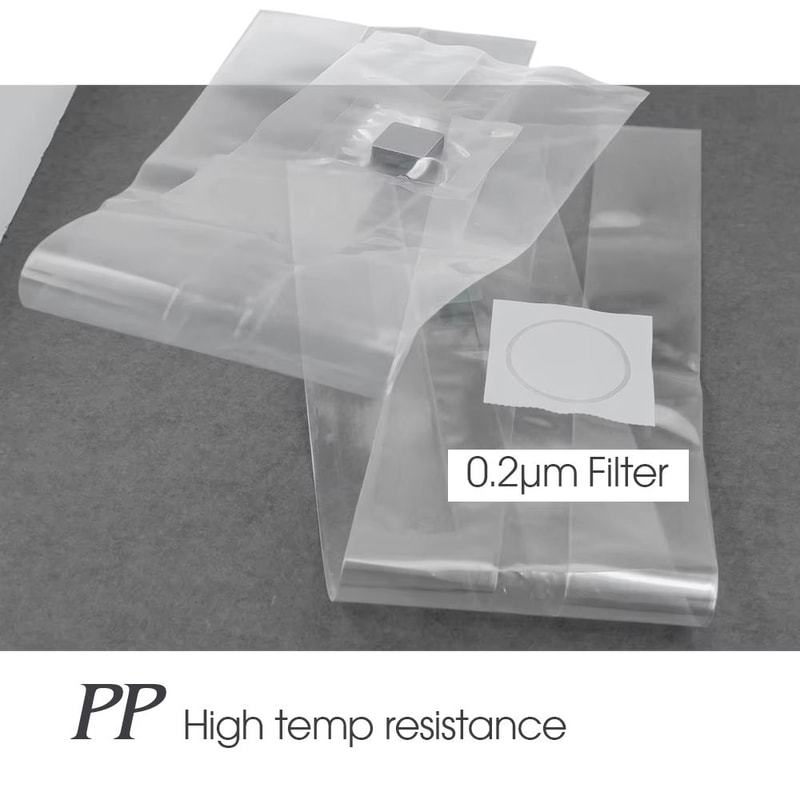 10Piece Sterilized PP Grain Bag With SelfHealing Injection Port 02 M Filter Patch 4