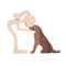 Family Puppy Wood Dog Craft Figurine Desk Ornament 5