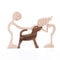 Family Puppy Wood Dog Craft Figurine Desk Ornament 7