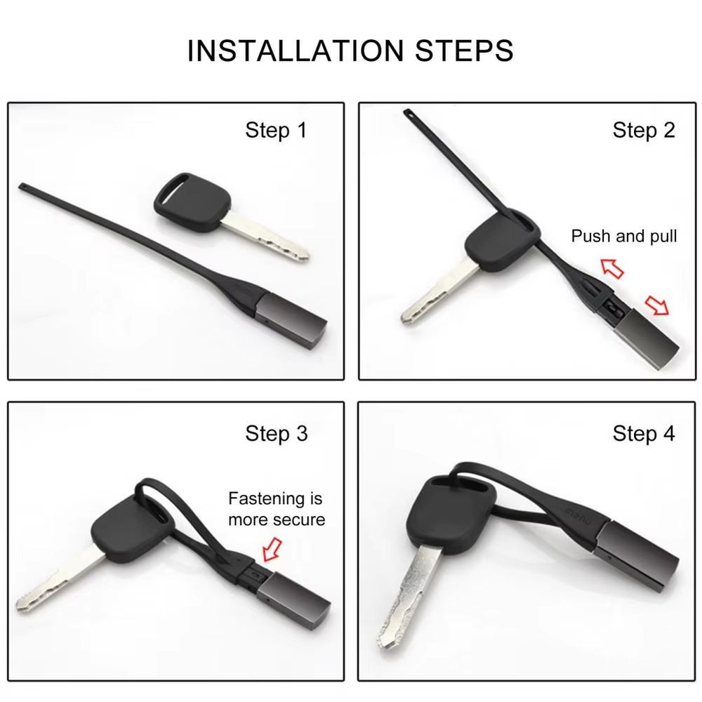 Minimalist Leather Loop Keychain WearResistant Metal Genuine Leather 4