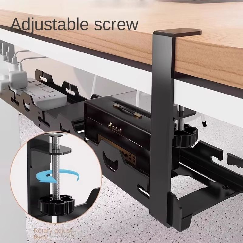 Telescopic UnderTable Metal Cable Management Tray For Home Office 3