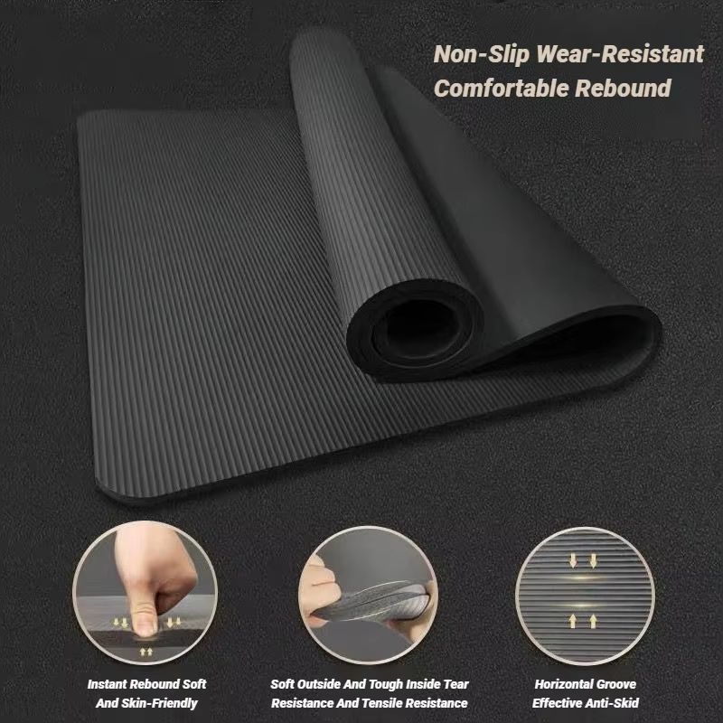Premium ExtraThick NBR NonSlip Yoga Mat Duo For Fitness Pilates 3