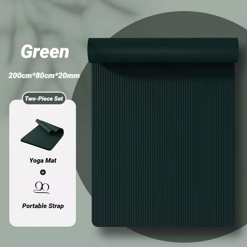 Premium ExtraThick NBR NonSlip Yoga Mat Duo For Fitness Pilates 9