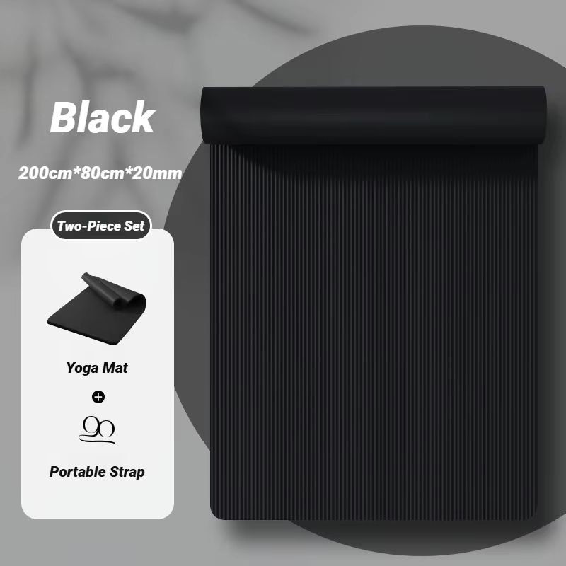 Premium ExtraThick NBR NonSlip Yoga Mat Duo For Fitness Pilates 8