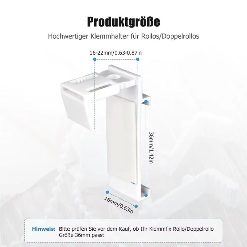 Durable Adhesive Clamp Support Brackets Set For Roller Blinds 4Piece 4