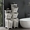Multilayer Wheeled PP Plastic Laundry Storage Basket Cart 3