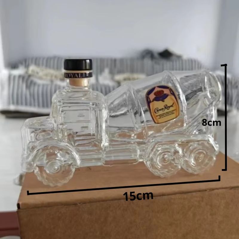 IndustrialMix Glass Spirits Dispenser Creative Cement Blender Design Bottle For Whiskey Vodka 1