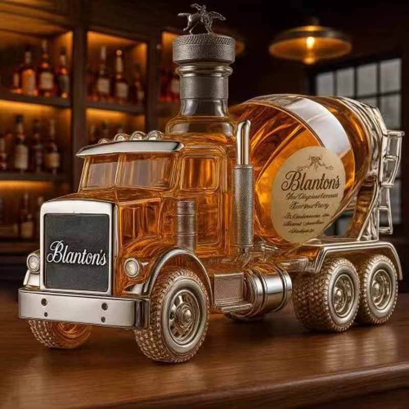 IndustrialMix Glass Spirits Dispenser Creative Cement Blender Design Bottle For Whiskey Vodka 8