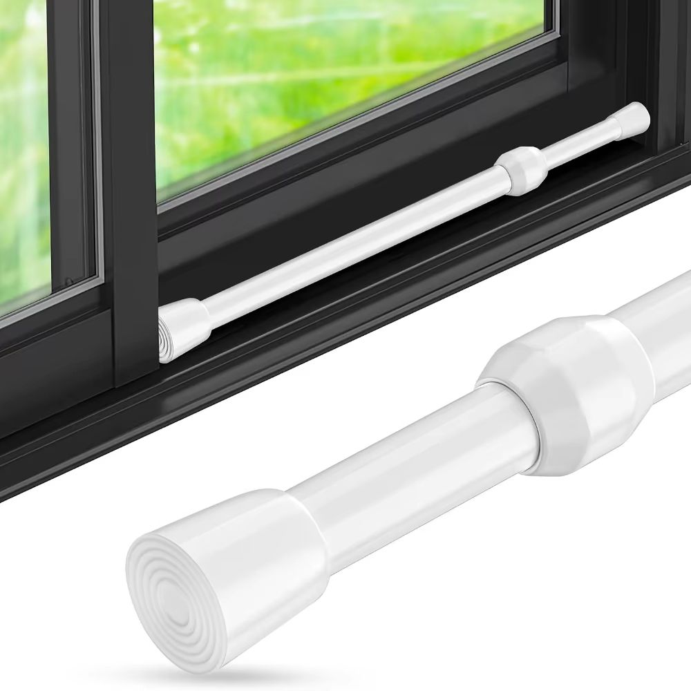 Adjustable Metal Safety Bar For Sliding Windows Doors With RubberTip Lock 0