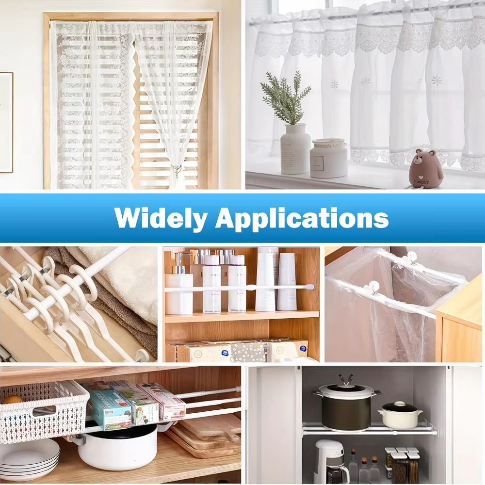 Adjustable Metal Safety Bar For Sliding Windows Doors With RubberTip Lock 3