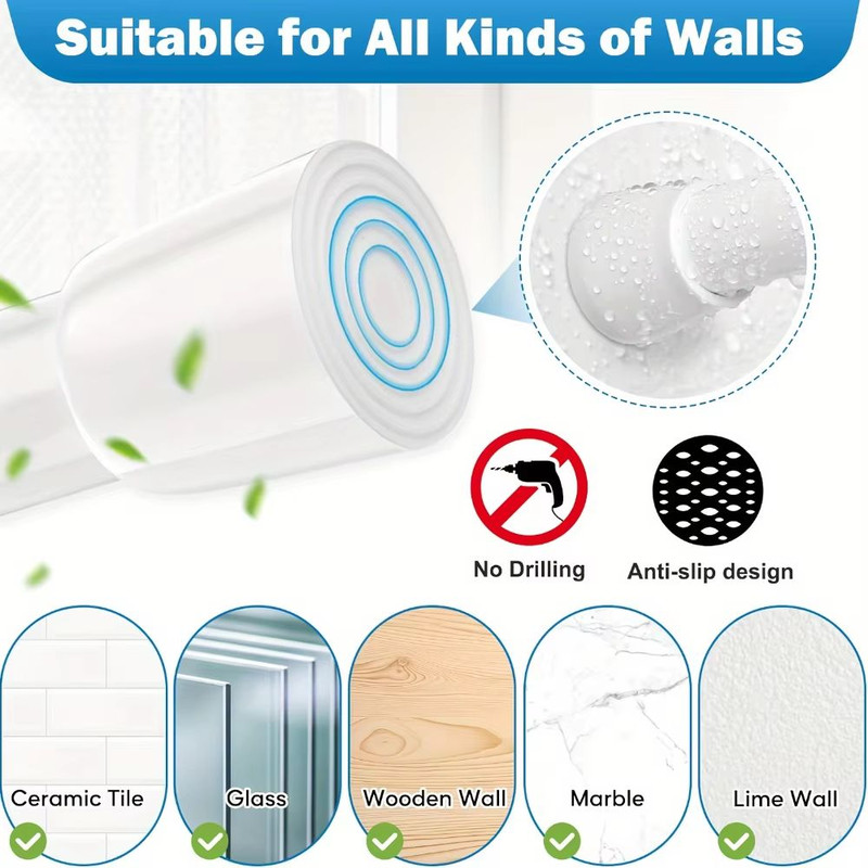 Adjustable Metal Safety Bar For Sliding Windows Doors With RubberTip Lock 4