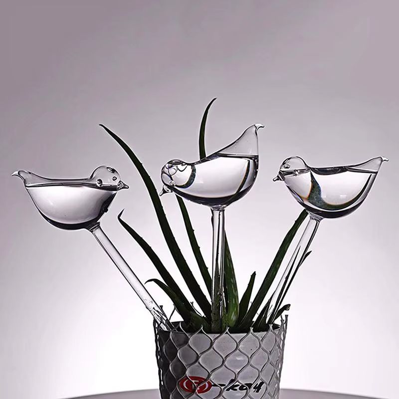 BirdShaped Self Watering Globes HandBlown Clear Glass Aqua Bulbs For Indoor And Outdoor Plants 4