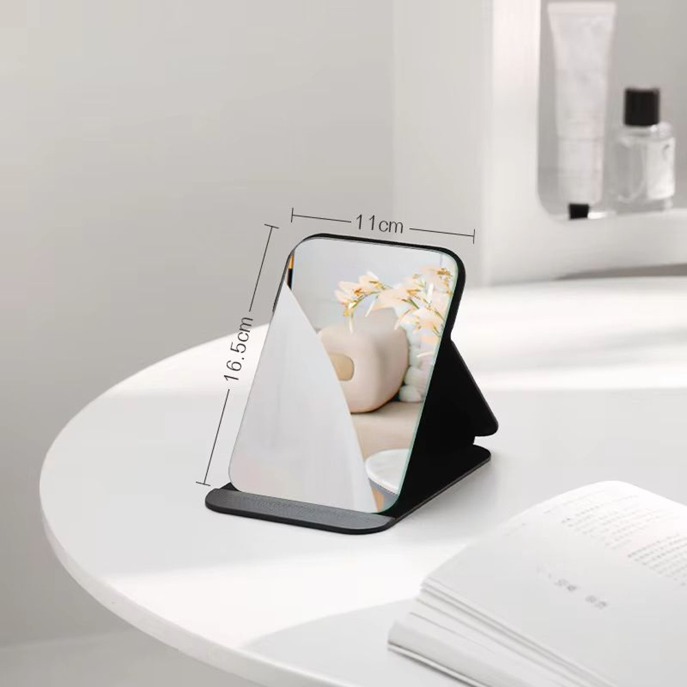 Foldable PU Leather Desktop And Handheld Makeup Mirror Compact Cute Pocket Design 6