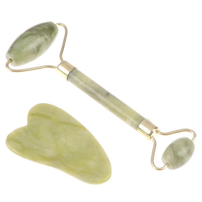 Natural Rose Jade Roller Gua Sha Board Set Facial Eye Body Massage Tool For Skin Lifting And Ten 3
