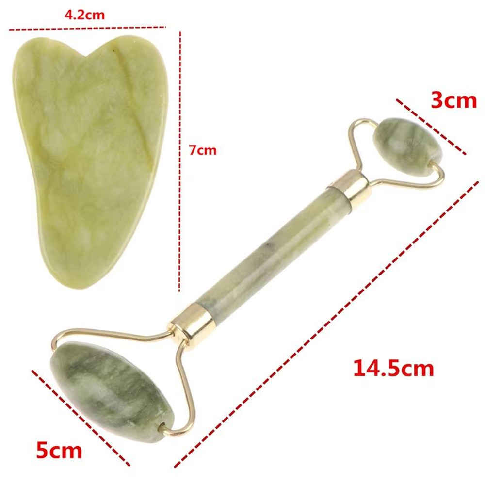 Natural Rose Jade Roller Gua Sha Board Set Facial Eye Body Massage Tool For Skin Lifting And Ten 5