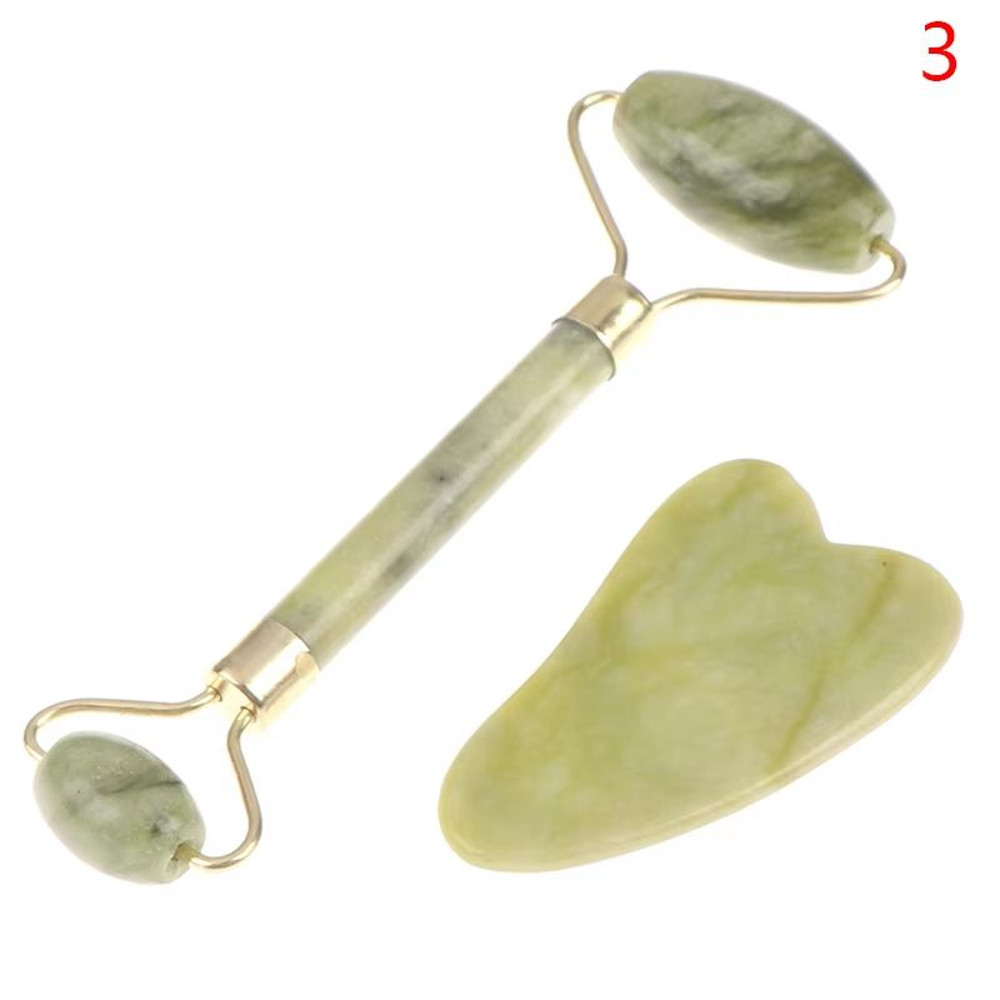 Natural Rose Jade Roller Gua Sha Board Set Facial Eye Body Massage Tool For Skin Lifting And Ten 6