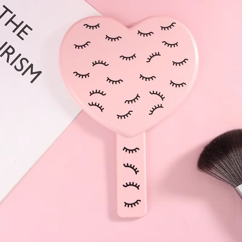 HeartShaped Handheld Eyelash Inspection Mirror Portable Makeup Gadget 12