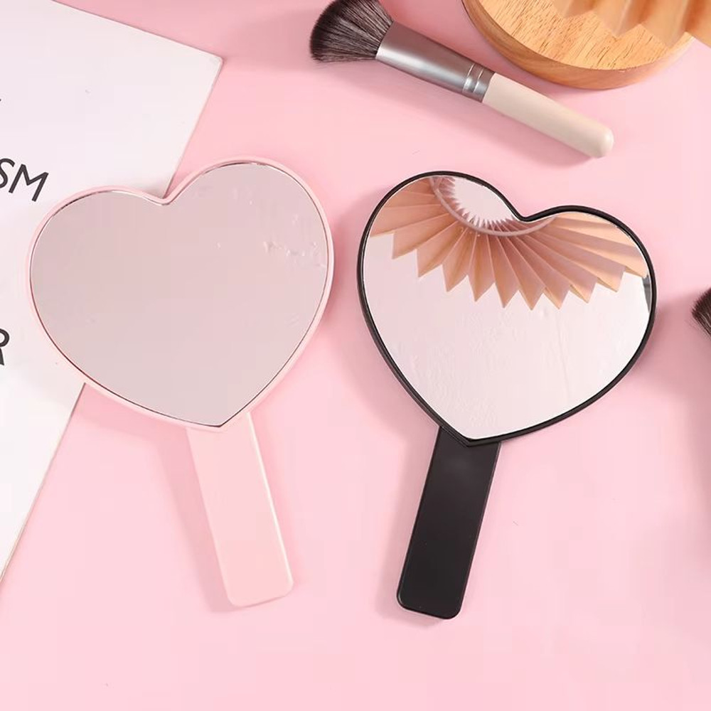 HeartShaped Handheld Eyelash Inspection Mirror Portable Makeup Gadget 5