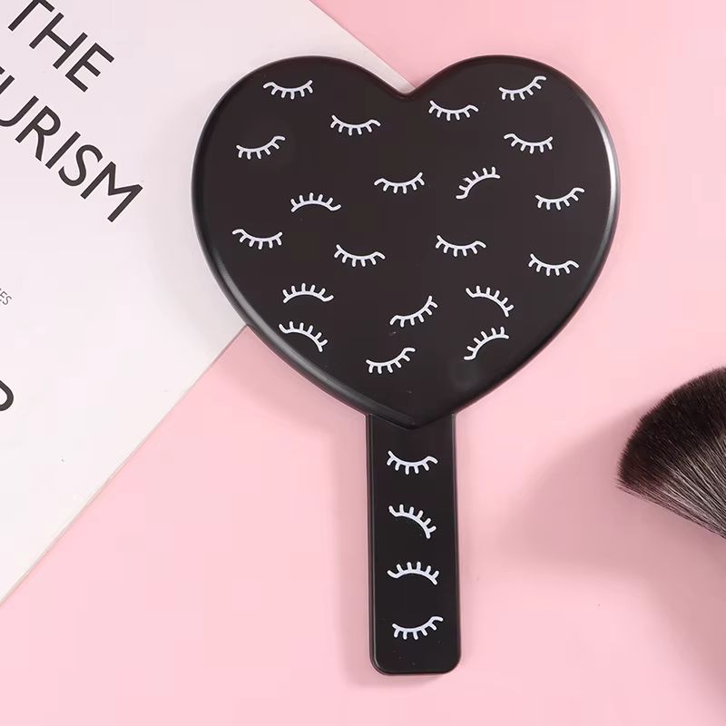 HeartShaped Handheld Eyelash Inspection Mirror Portable Makeup Gadget 7