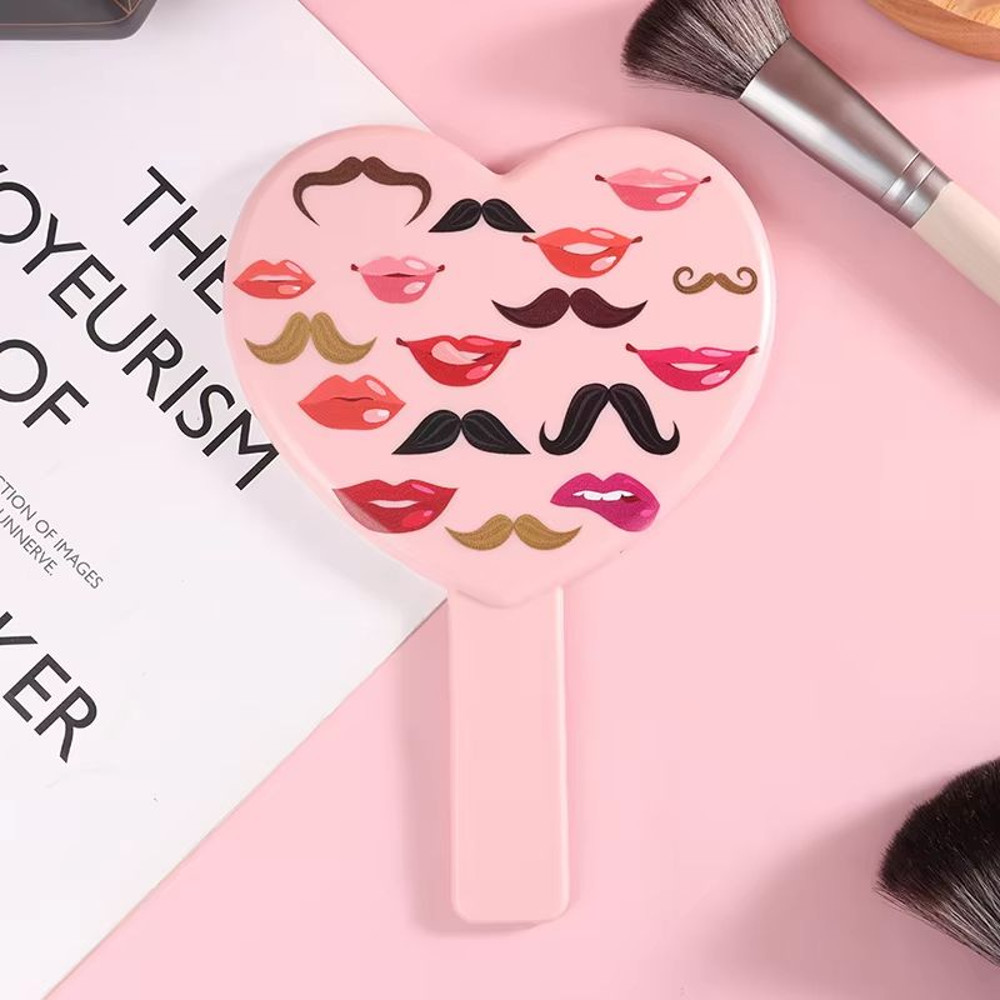 HeartShaped Handheld Eyelash Inspection Mirror Portable Makeup Gadget 13