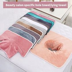 thickened beauty spa massage table face towel with hole 35x35 cm