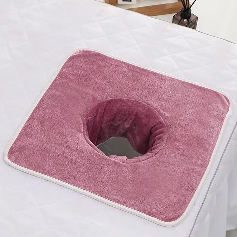 Thickened Beauty SPA Massage Table Face Towel With Hole 35X35 Cm 5