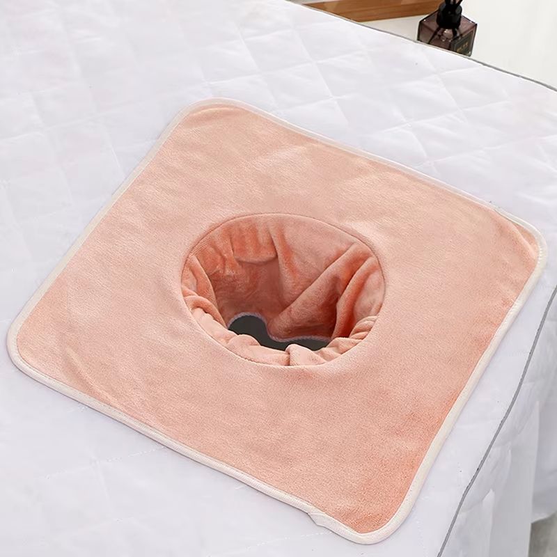 Thickened Beauty SPA Massage Table Face Towel With Hole 35X35 Cm 8