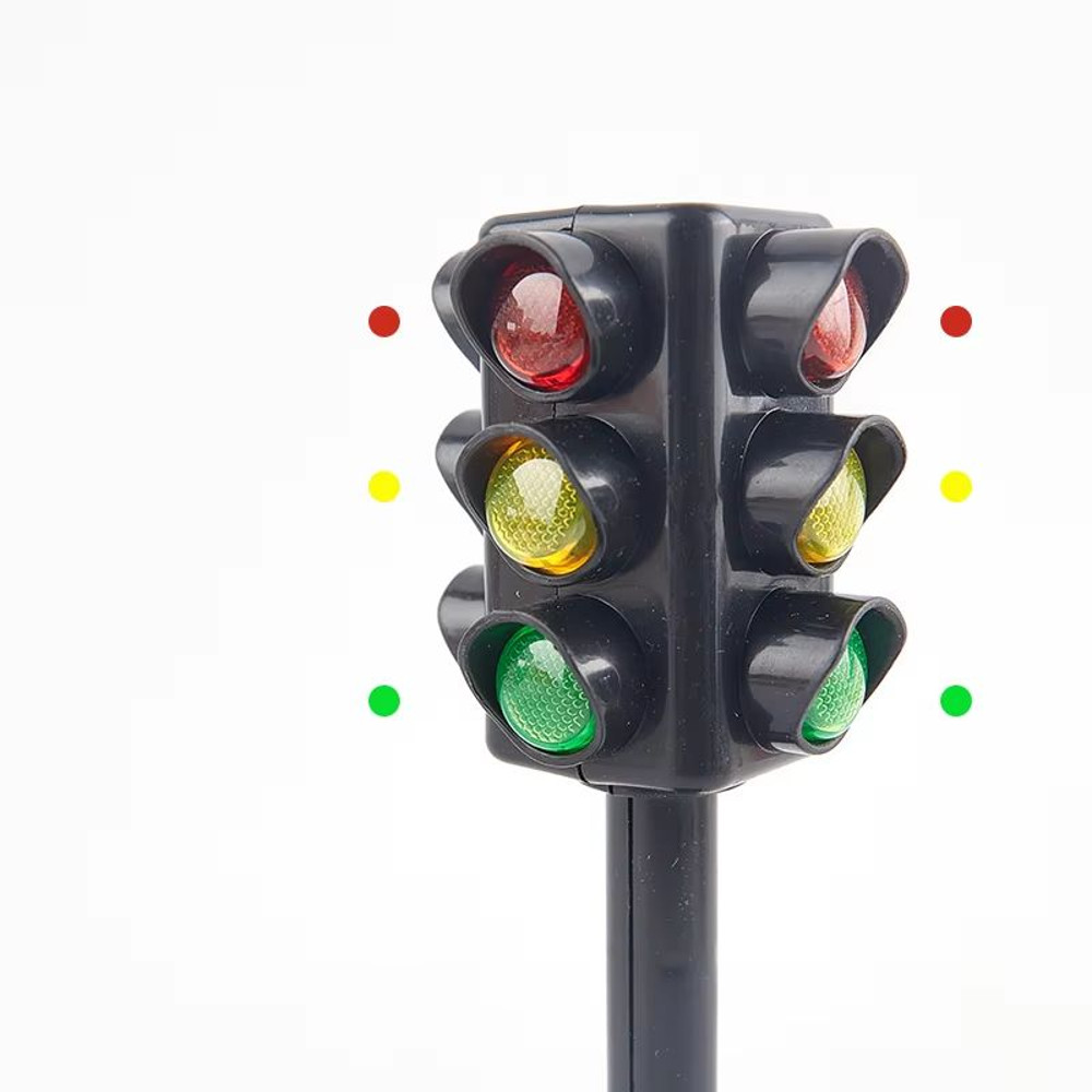 2 Piece Traffic Light Toy Set Mini Parking Lot Scene Educational Model For Kids 4