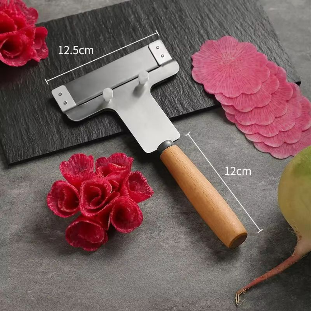 Decorative Fruit And Vegetable Slicer Broach Knife Radish Flower Heart Garnish Tool 7