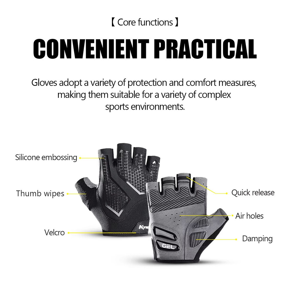 AntiSlip Half Finger Cycling Gloves With ShockAbsorbing Padding Breathable For Men Women 1